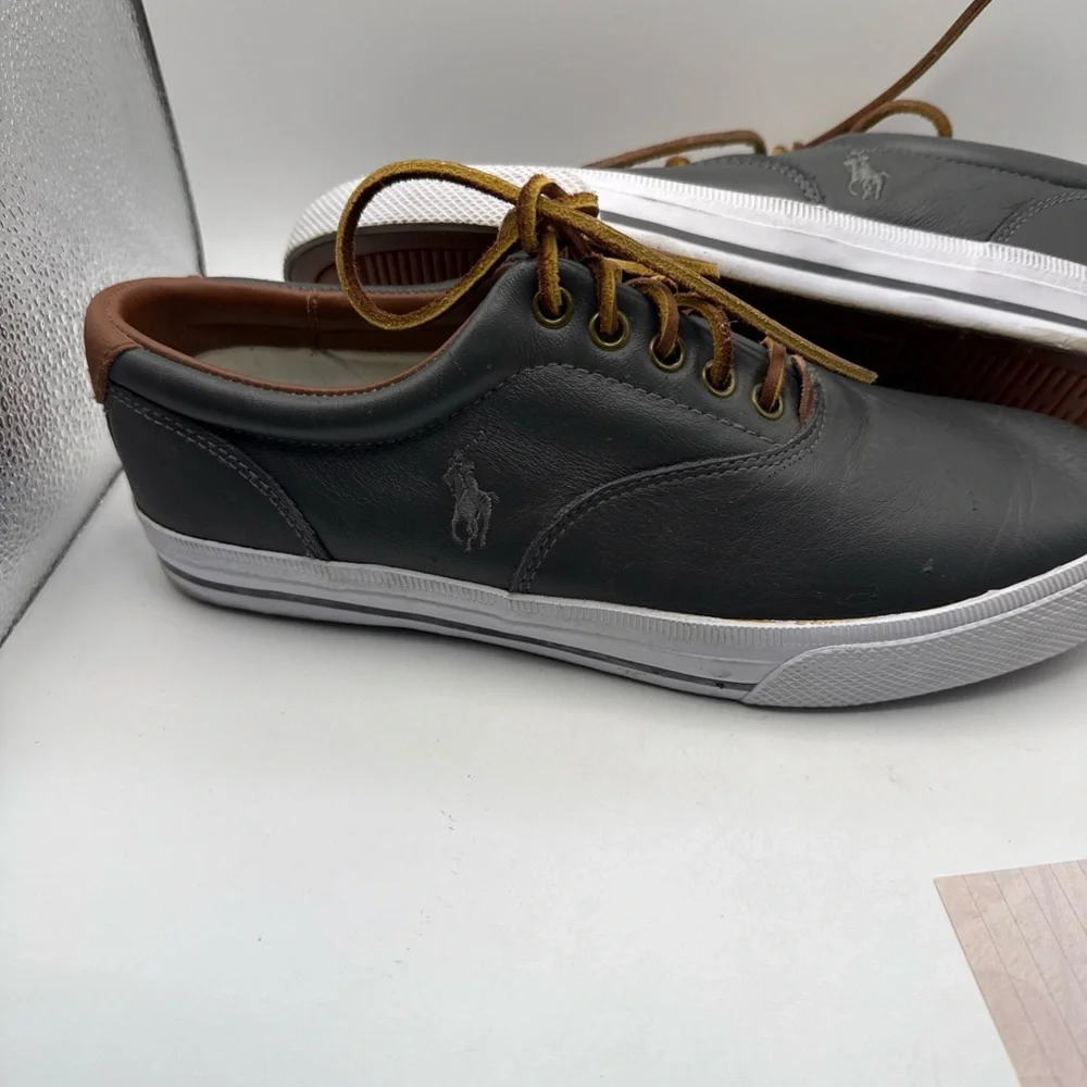 Polo Ralph Lauren Gray Leather Sneakers - Picture 8 of 9